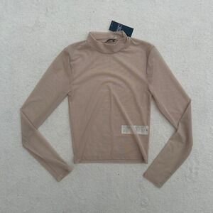 Abercrombie & Fitch Mock Neck Sweater Women's XS Brown Long Sleeve NWT